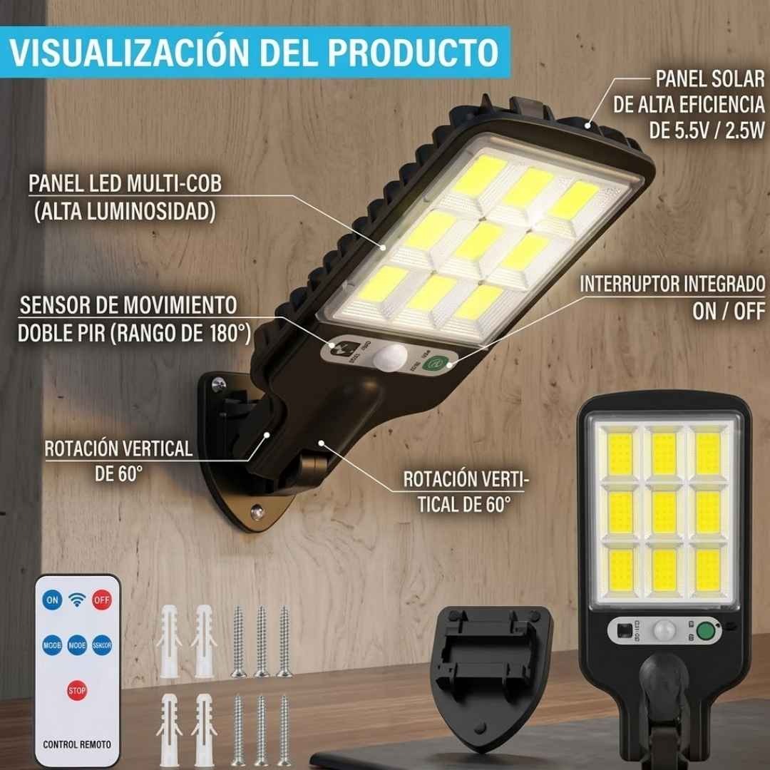 Lampara Reflector Led Con Panel Solar - Oferta X2 Hogar Protegido y Vigilado