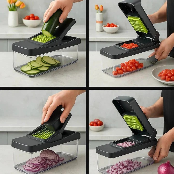PICADOR DE FRUTAS Y VERDURAS MULTIFUNCIONAL 16 EN 1
