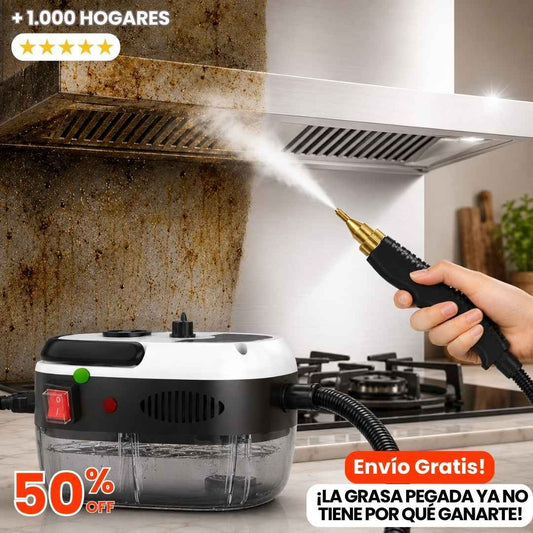 Limpiador a Vapor Multifuncional - Limpia la Grasa y Suciedad "Imposible" en Segundos