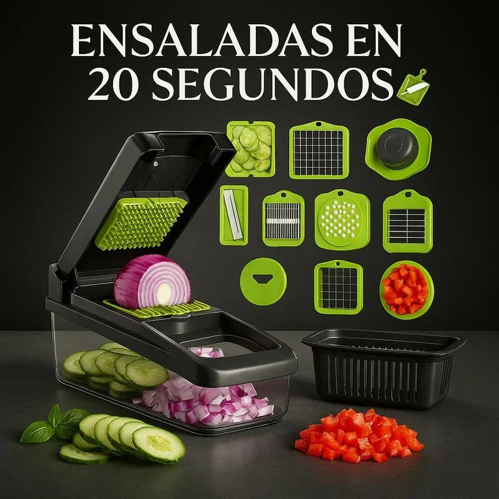 PICADOR DE FRUTAS Y VERDURAS MULTIFUNCIONAL 16 EN 1