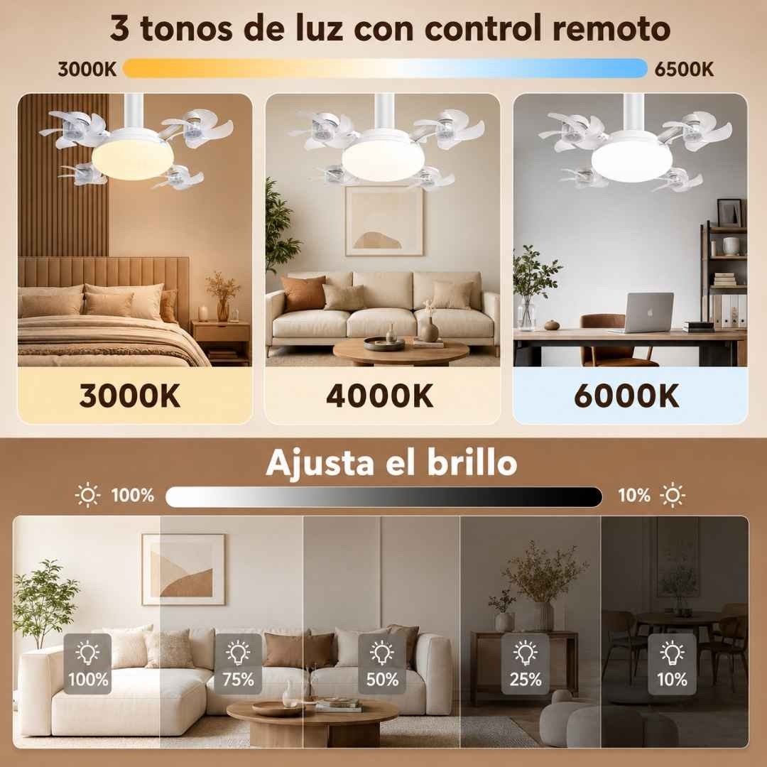 Lámpara Ventilador de Techo - Refresca e Ilumina Tu Espacio