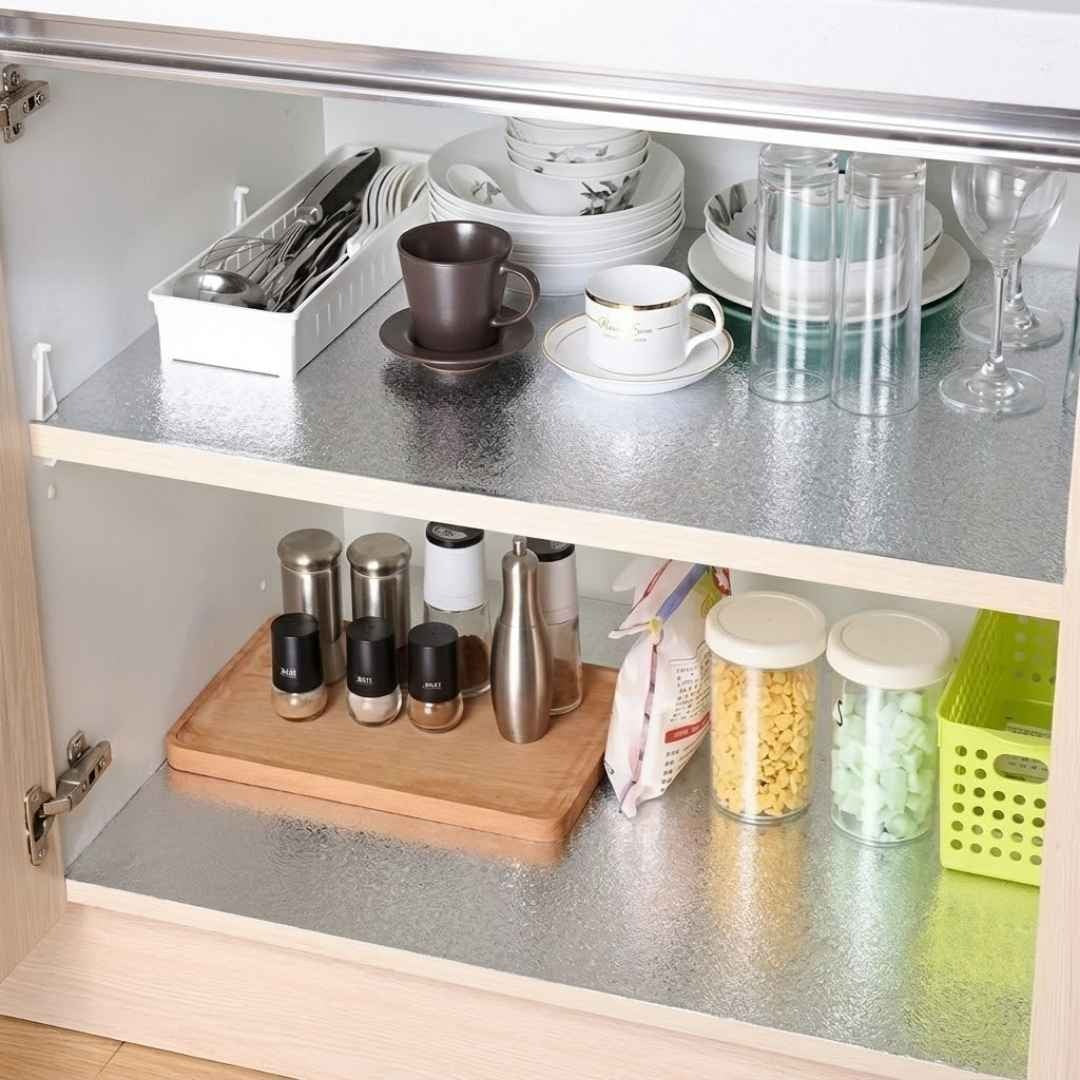 PAPEL ADHESIVO COCINA ALUMINIO 5 METROS - COCINA LIMPIA SIN TENER QUE RESTREGAR