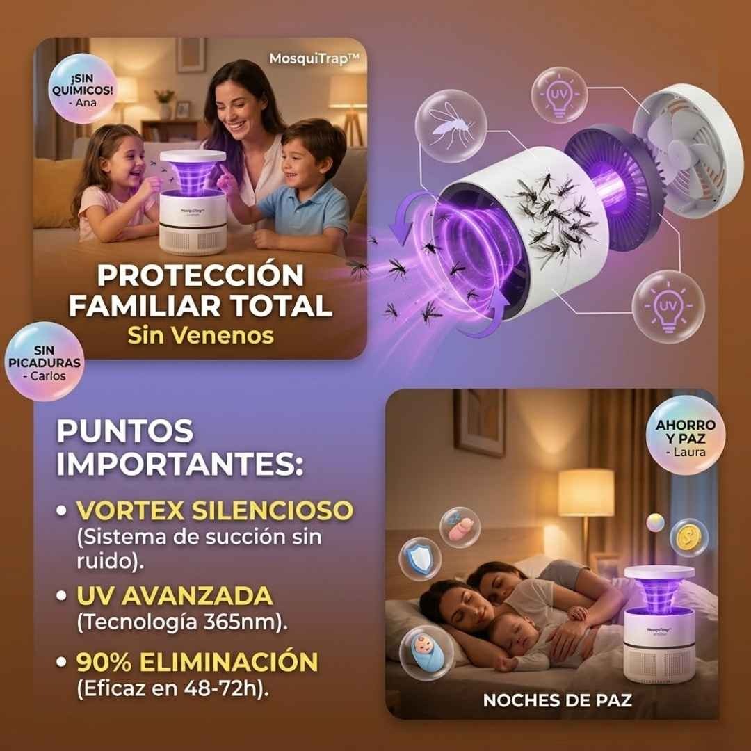 LAMPARA MATAMOSQUITOS LUZ UV: TU FAMILIA DESCANSA SEGURA Y TRANQUILA