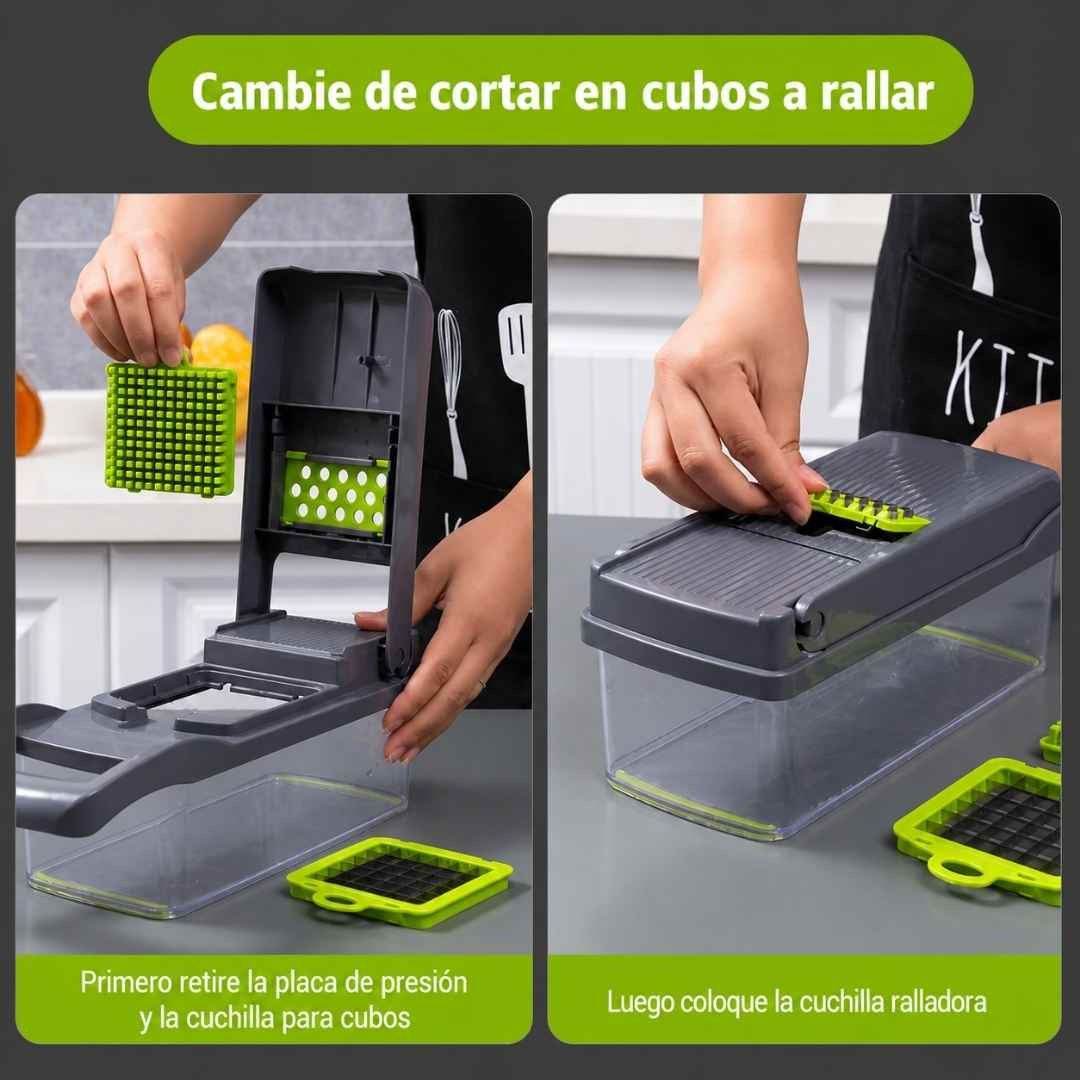 PICADOR DE FRUTAS Y VERDURAS MULTIFUNCIONAL 16 EN 1