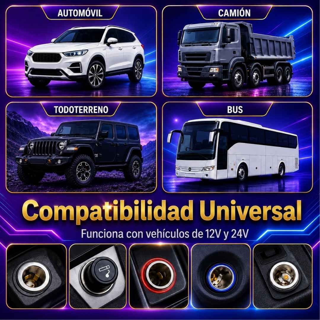 Puerto Cargador de Celular Carro 4en1 con Proyector