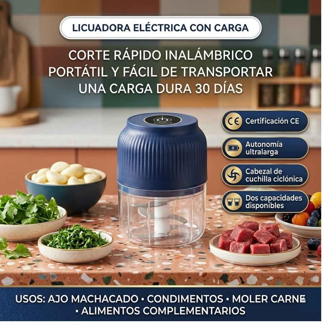 Mini Picador Portátil Eléctrico: Tus Alimentos a Tiempo, Tu Cocina Limpia